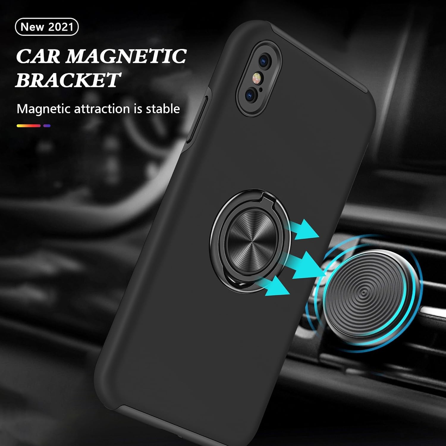 Coque hybride magnétique invisible pour iPhone X / XS Coque hybride magnétique invisible pour iPhone X / XS